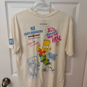BART Simpson Neff Cream Short-Sleeve Tee with Skate Graphic